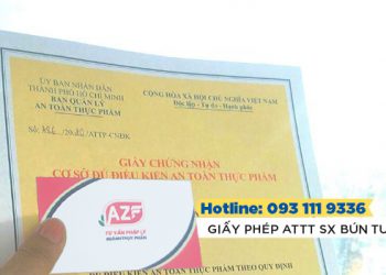 Giấy phép an toàn thực phẩm cho cơ sở sản xuất bún tươi tại HCM