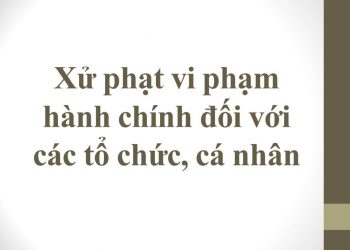 Xử phạt vi phạm hành chính đối với các tổ chức, cá nhân