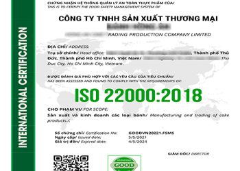 Hướng dẫn xin giấy chứng nhận ISO 22000 cho doanh nghiệp