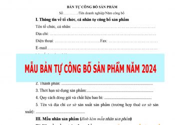Mẫu bản tự công bố sản phẩm năm 2024 như thế nào? - mẫu số 1