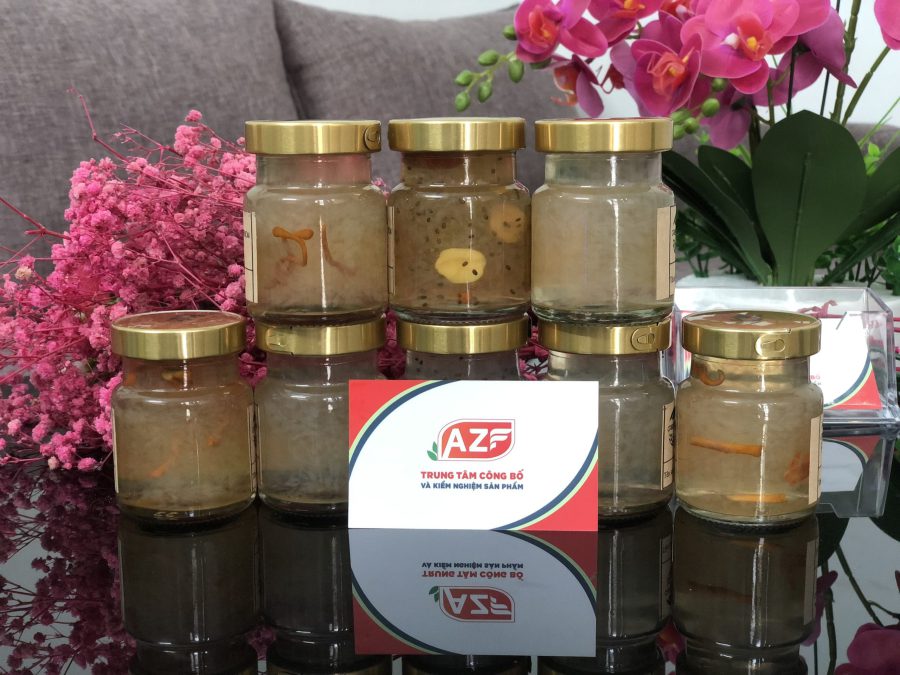 Mẫu sản phẩm yến sào của khách hàng làm kiểm nghiệm và công bố tại antoanvesinhthucpham.vn