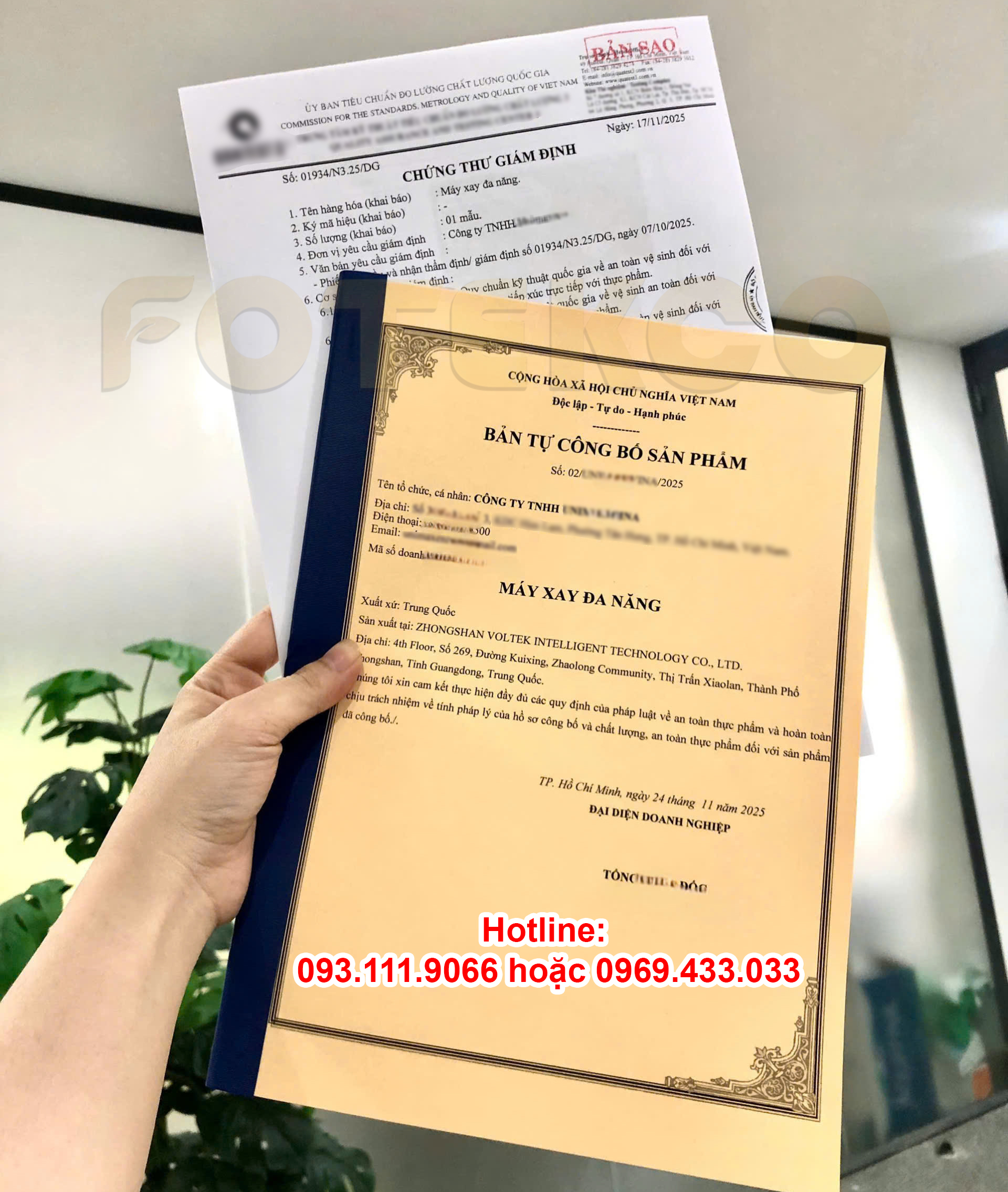 Phiếu kiểm nghiệm cùng hồ sơ công bố sản phẩm tại Bình Dương do antoanvesinhthucpham.vn thực hiện (Ảnh độc quyền FOTEKCO)