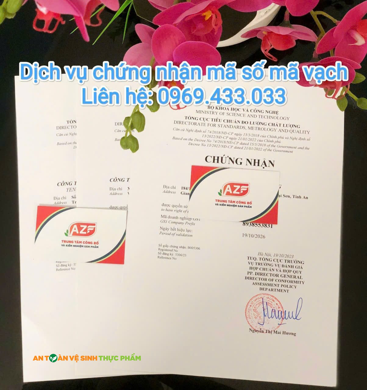 Giấy chứng nhận mã số mã vạch tại antoanvesinhthucpham