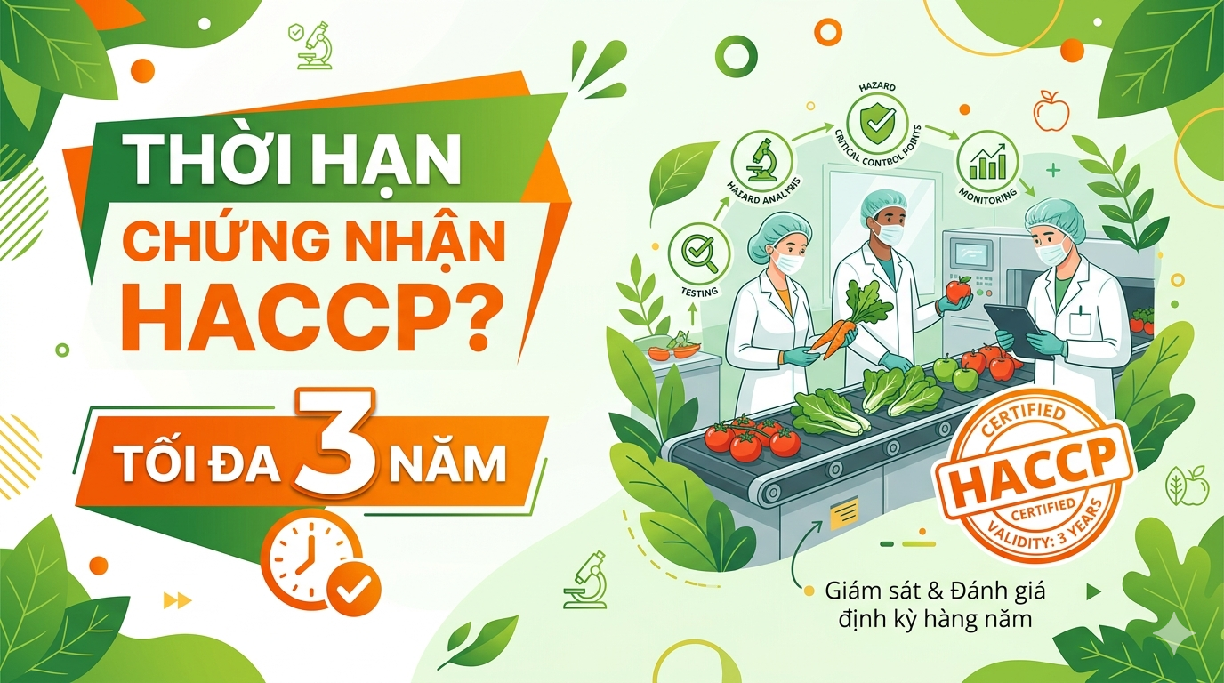 Thời hạn chứng nhận HACCP tối đa 3 năm