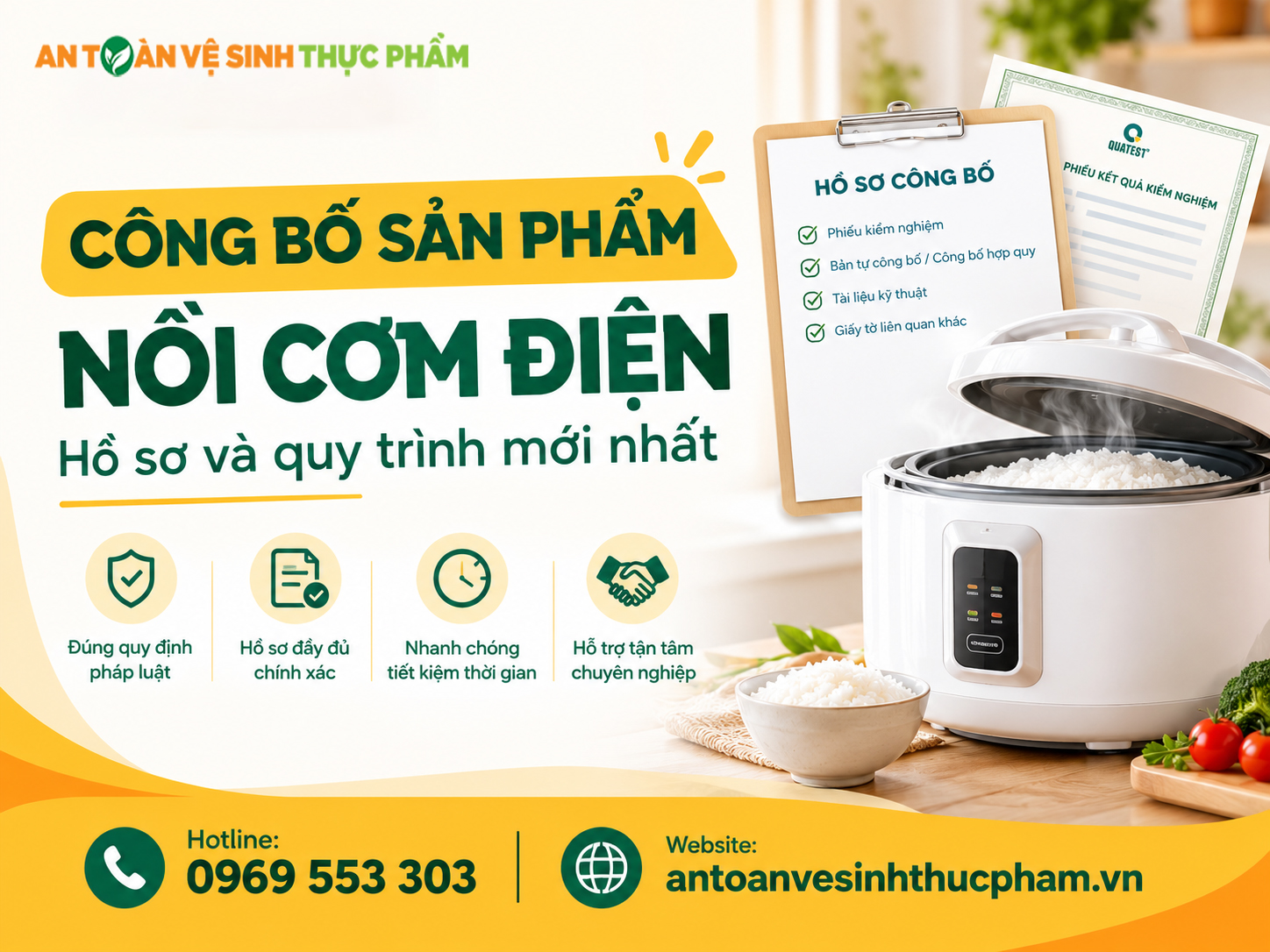 Công bố sản phẩm nồi cơm điện | Hồ sơ và quy trình mới nhất